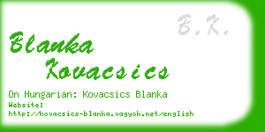 blanka kovacsics business card